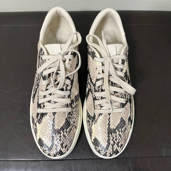 Cole Haan Grandpro Tennis Snake Print Lace Up Womens Beige Sneakers Shoe sz 9B - Picture 6 of 14
